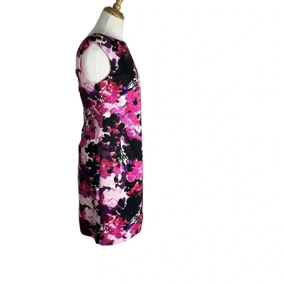 Eliza J Floral Print Faille Sleeveless Floral Sheath Dress Pink Size 6 NWT - Picture 6 of 10